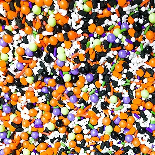 Sprinkle Deco Ghost Bling Edible Ready to Use Confetti Halloween Sprinkles Toppings For Cake Cookie Cupcake Icecream Donuts 4oz