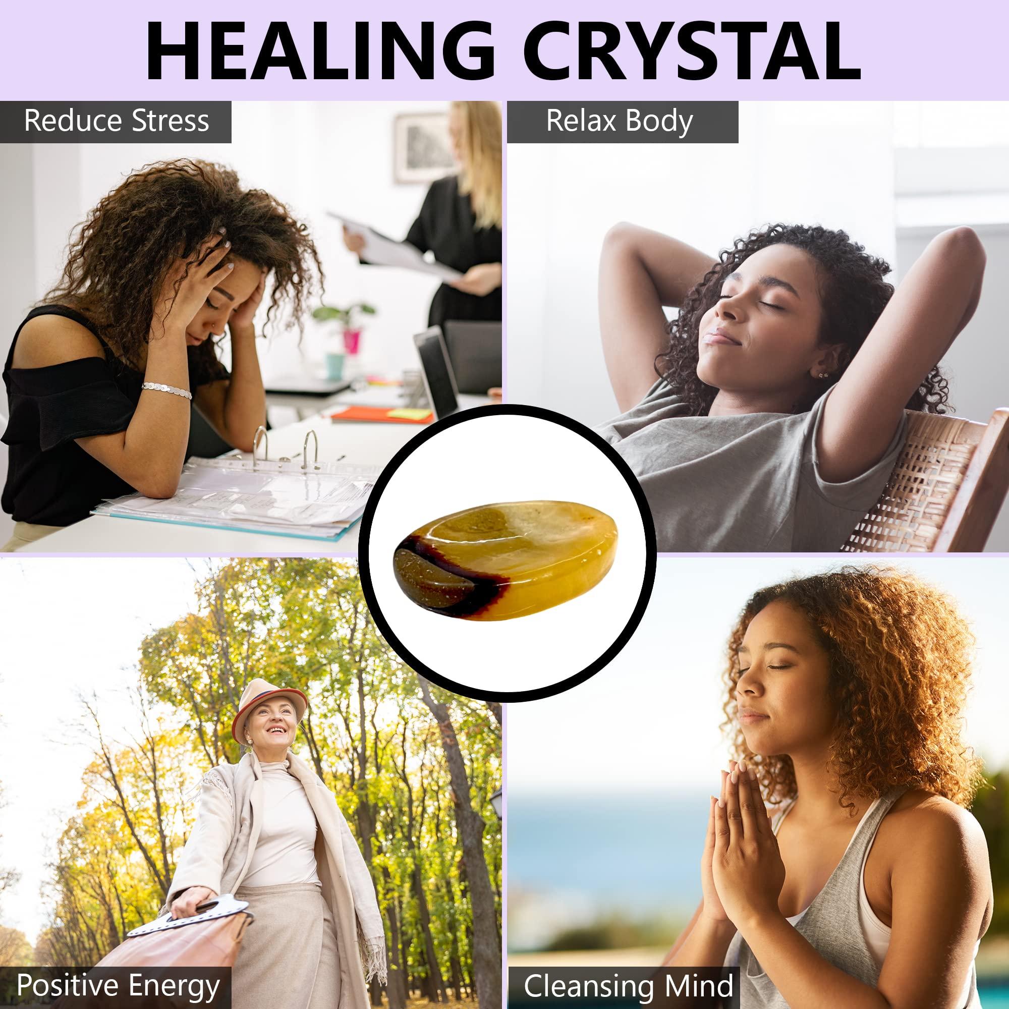 ANAYA AGATE Worry Stones Septerian Crystal Thumb Worry Stones for Anxiety, Stress Relaxing and Soothing Balance Stones for Meditation, Stress Relief Healing Stones and Crystals for Men and Women