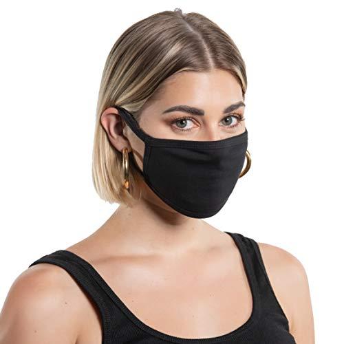 N/ Black Cotton Face Masks for Women - 6 Pack - Bulk - Breathable, Reusable, Cotton (6)