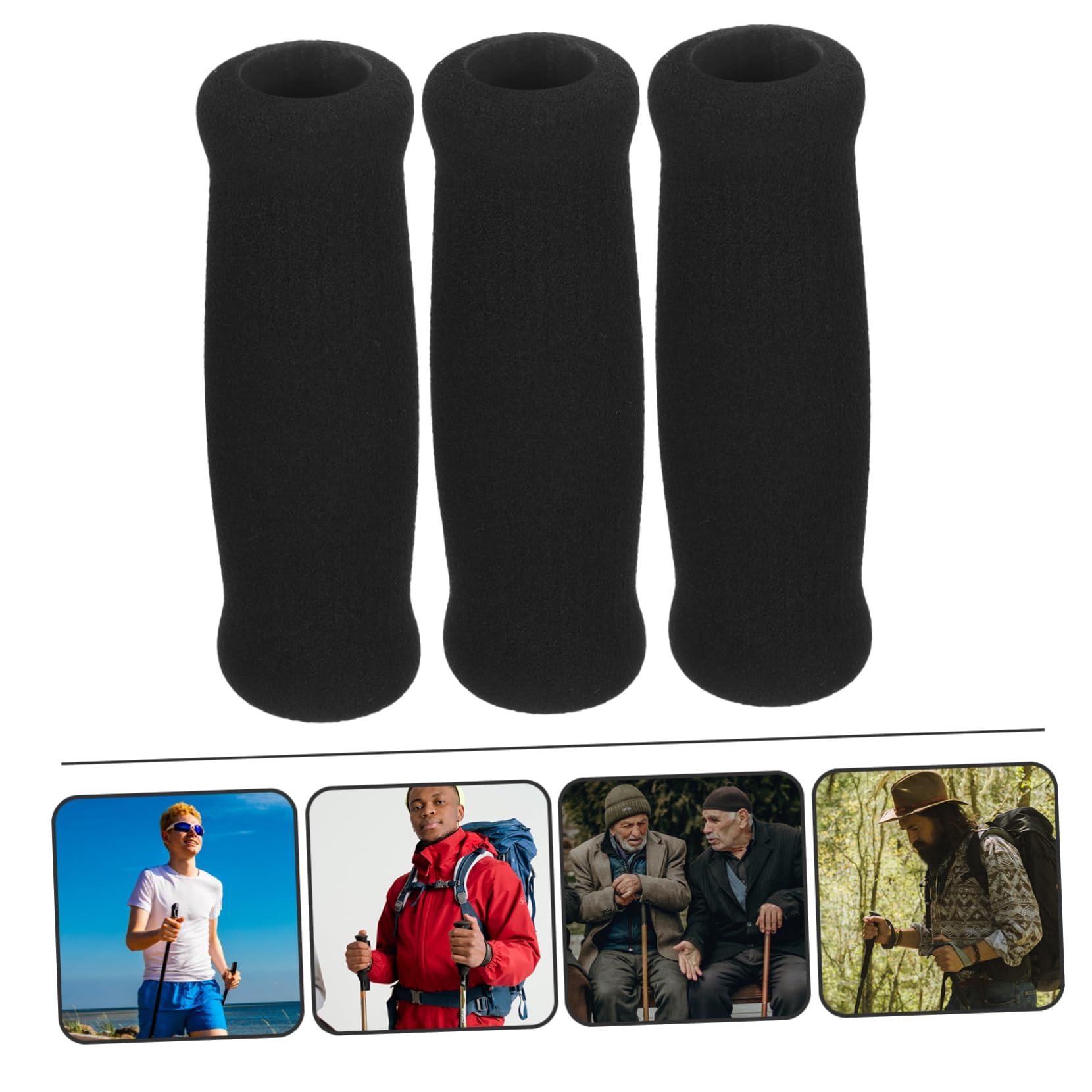 BESPORTBLE BESPORTBLE Crutches with Handles 6 Pcs Hiking Pole Handle Walker Foam Sponge Hand Grip Walking Stick Handle Cover 4pcs (Black) Padded Handle Walking Stick Accessories Spikes Crutch Handle Covers