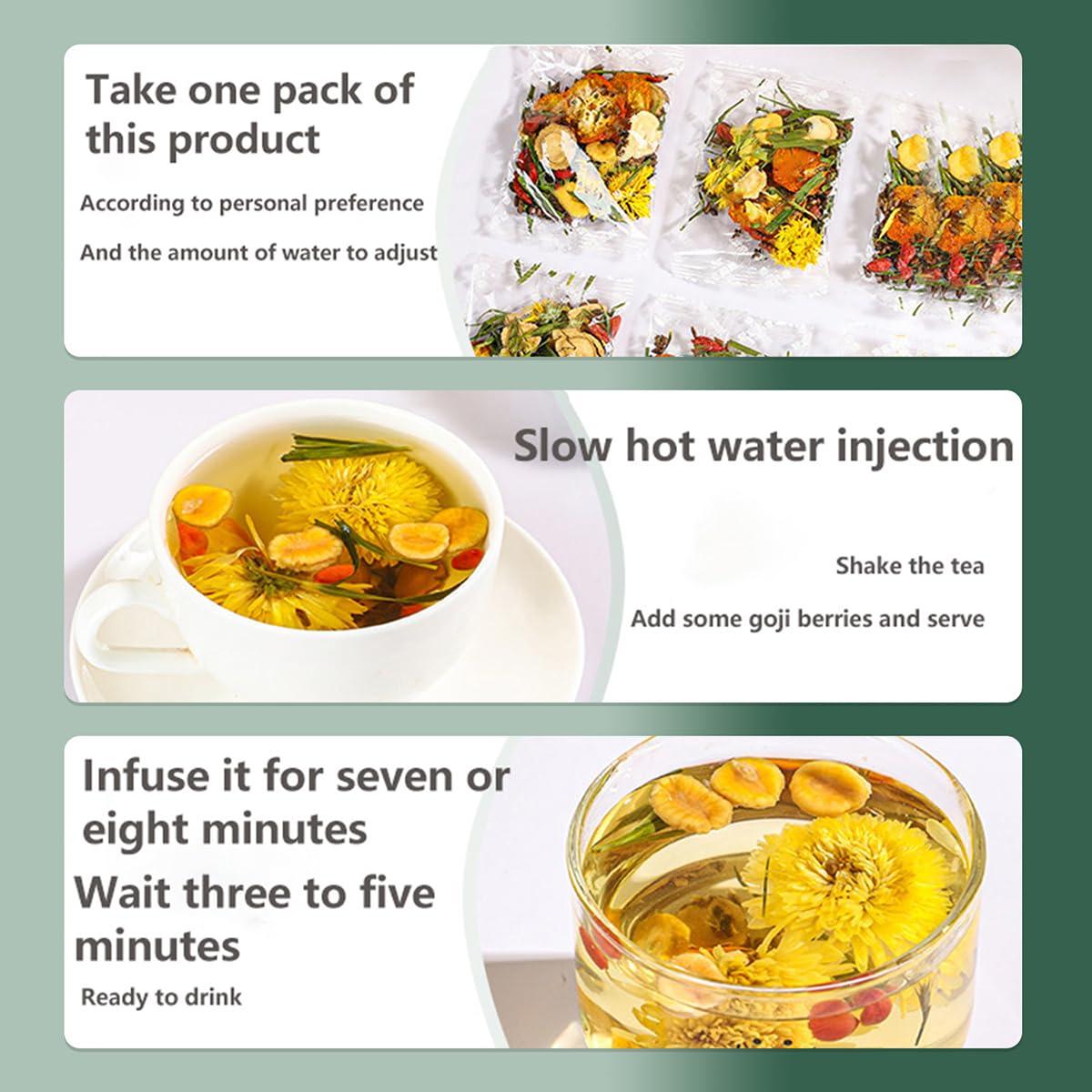 SIRDIKA Dandelion Wolfberry Tea - Kidneys & Liver Health Tea, Seven Herbal Ingredients Natural Blend, Dandelion Chinese Wolfberry Tea Bags Organic 120g/12PC (1Bag(12Pcs))