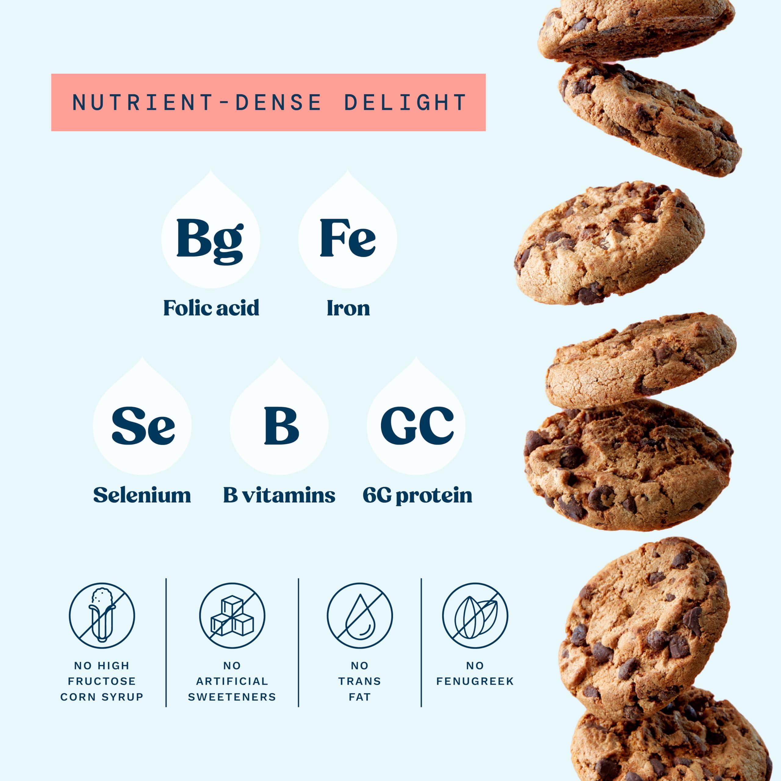 Mommy Knows Best Lactation Cookies Breastfeeding Supplement - Chocolate Chip - Support Mothers Breast Milk Supply Increase - with Brewers Yeast Powder, Oat Flour, and Flax for Lactation - Fenugreek Free - 1.25 LBS