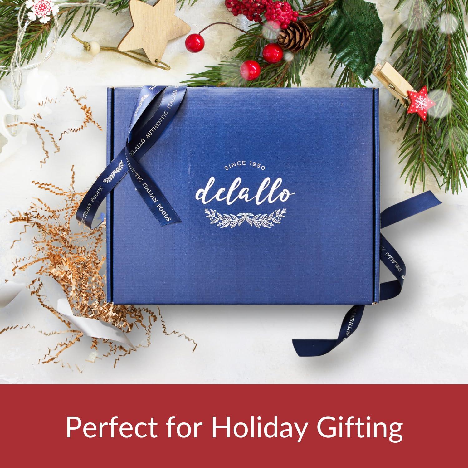 DeLallo DeLallo Gourmet Charcuterie Italian Gift Basket, Imported Full-Size Italian Granino Cheese and Salami Gift Basket, Gourmet Charcuterie Food for Holidays and Christmas, Gift Box Included