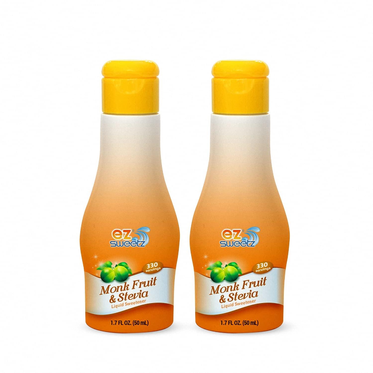 EZ-Sweetz Monk Fruit &Stevia (1.7 FL OZ - Liquid Sweetener 330 Servings/Bottle | 2Pack)