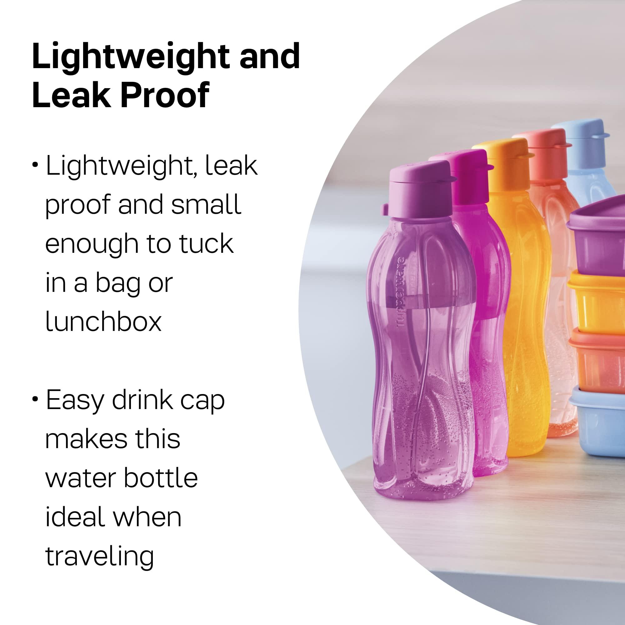 Tupperware Tupperware Brand Eco+ Small Reusable Water Bottle - 500mL, Pack of 5 - Dishwasher Safe & BPA Free - Lightweight & Leak Proof - Great for Travel, Gym & Outdoor Activities
