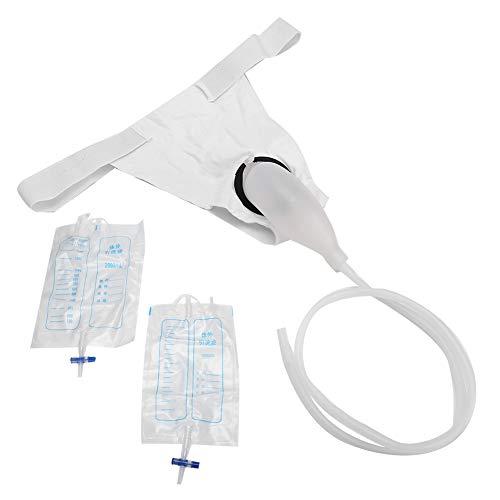 QiaNgshuAikj Portable Urinal, External Catheter for Men Male Catheter Men Urine Bag Mens Urinals Male Urinary Sheath Reusable Male Comfort Fit for Urinary Incontinence with Spill Proof Collection Bag (Male)