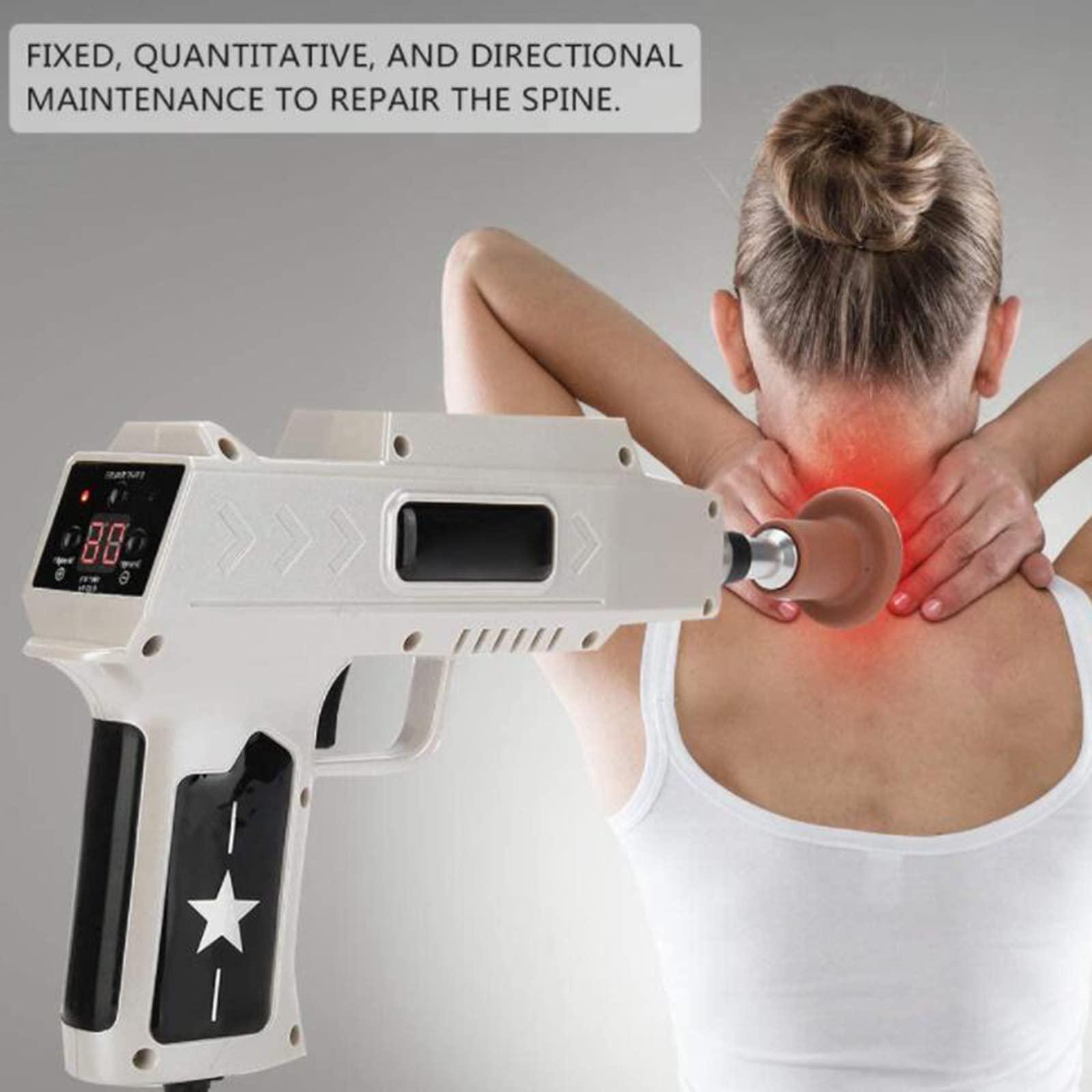 HNCXHX HNCXHX Electric Spine Chiropractor,Chiropractic Adjustment Tool Pulse Gun,Chiropractic Activator Chiropractic Massage Gun for Spinal Joint Pain,Scoliosis,Thoracic and Lumbar,Silver