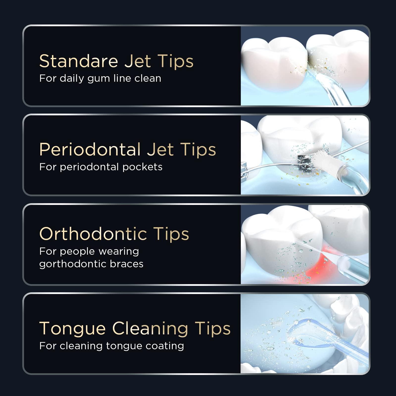 SYNHOPE Water Flosser [ Mini Cordless Portable ] Oral Irrigator Water Teeth Cleaner Pick, Telescopic Water Tank, 3 Modes & IPX7 Waterproof, Home & Travel Water Floss for Teeth, Braces Bridges Care (Black)