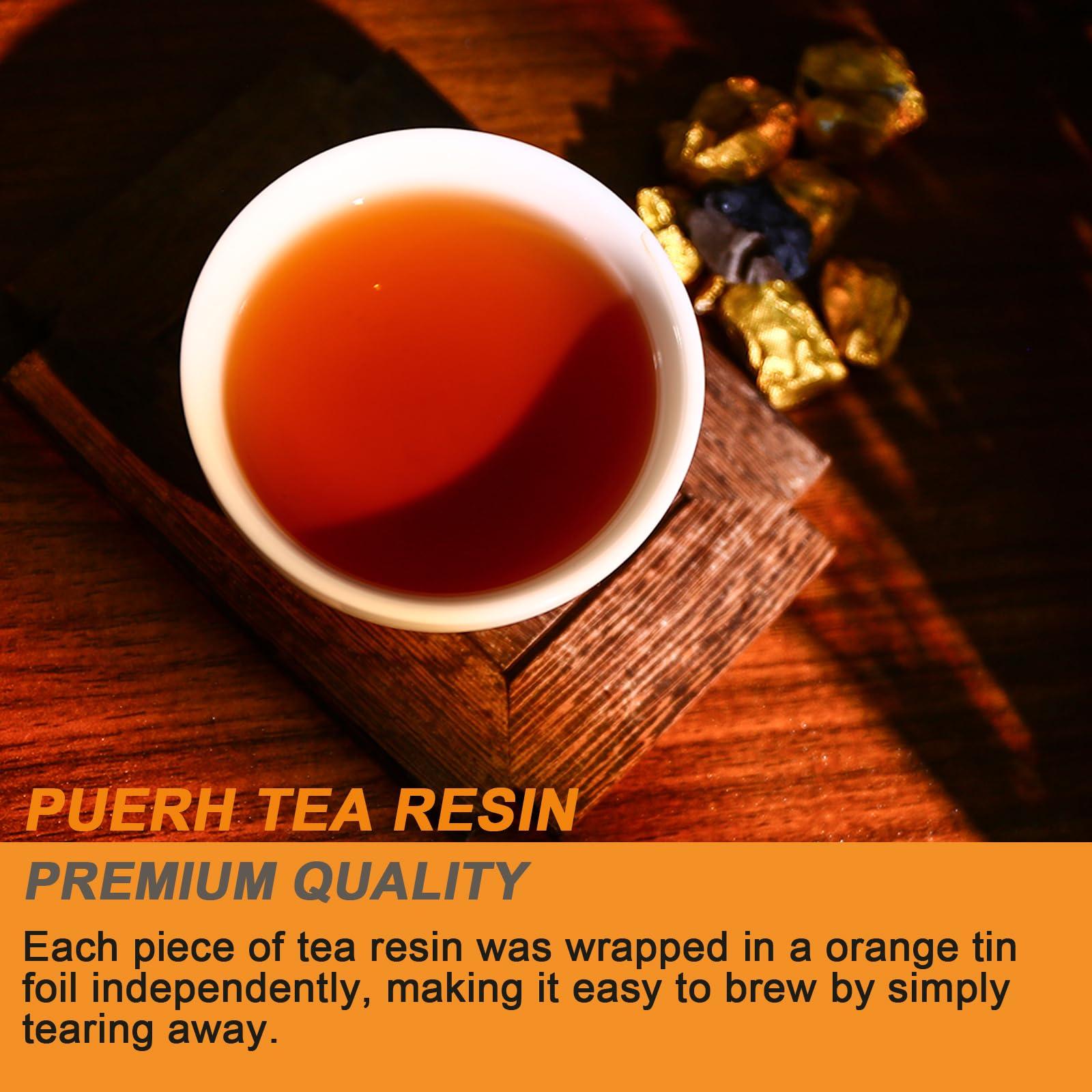 FullChea FullChea - Pu-erh Tea Resin - Instant Tea Resins - Chagao 2009 Aged Fermented Yunnan Ripe Pu Erh, Medium Caffeine - Helps Digestion - 3.53oz / 100g