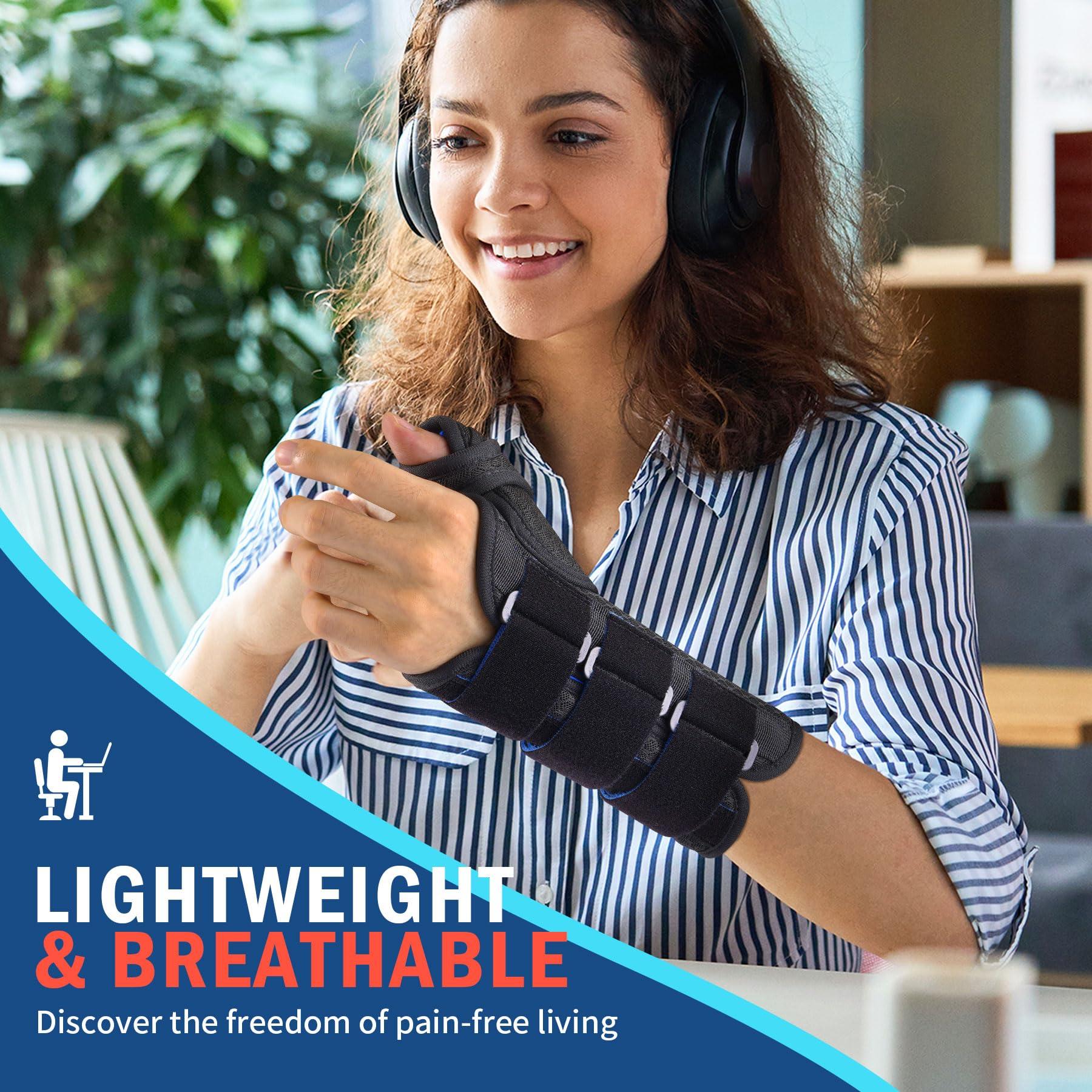 FEATOL FEATOL 2 Pack Wrist Brace with Thumb Spica Splint for De Quervain\'s Tenosynovitis, Carpal Tunnel, Tendonitis, Arthritis-Thumb Brace for Pain Relief-Left Right Hand-Large/Extra Large