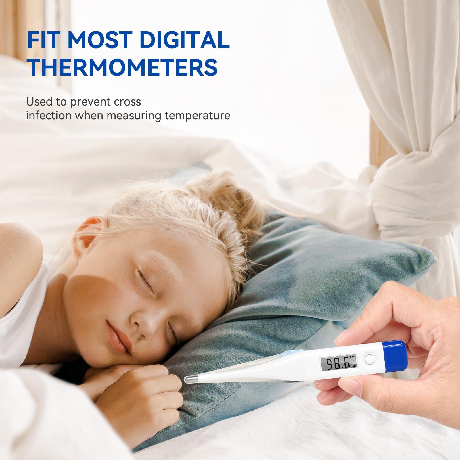 Berrcom [Value Bundle] Berrcom Digital Thermometer DT007 & Berrcom Disposable Digital Thermometers Probe Covers Set of 100 for Adults and Kids DT100TZ