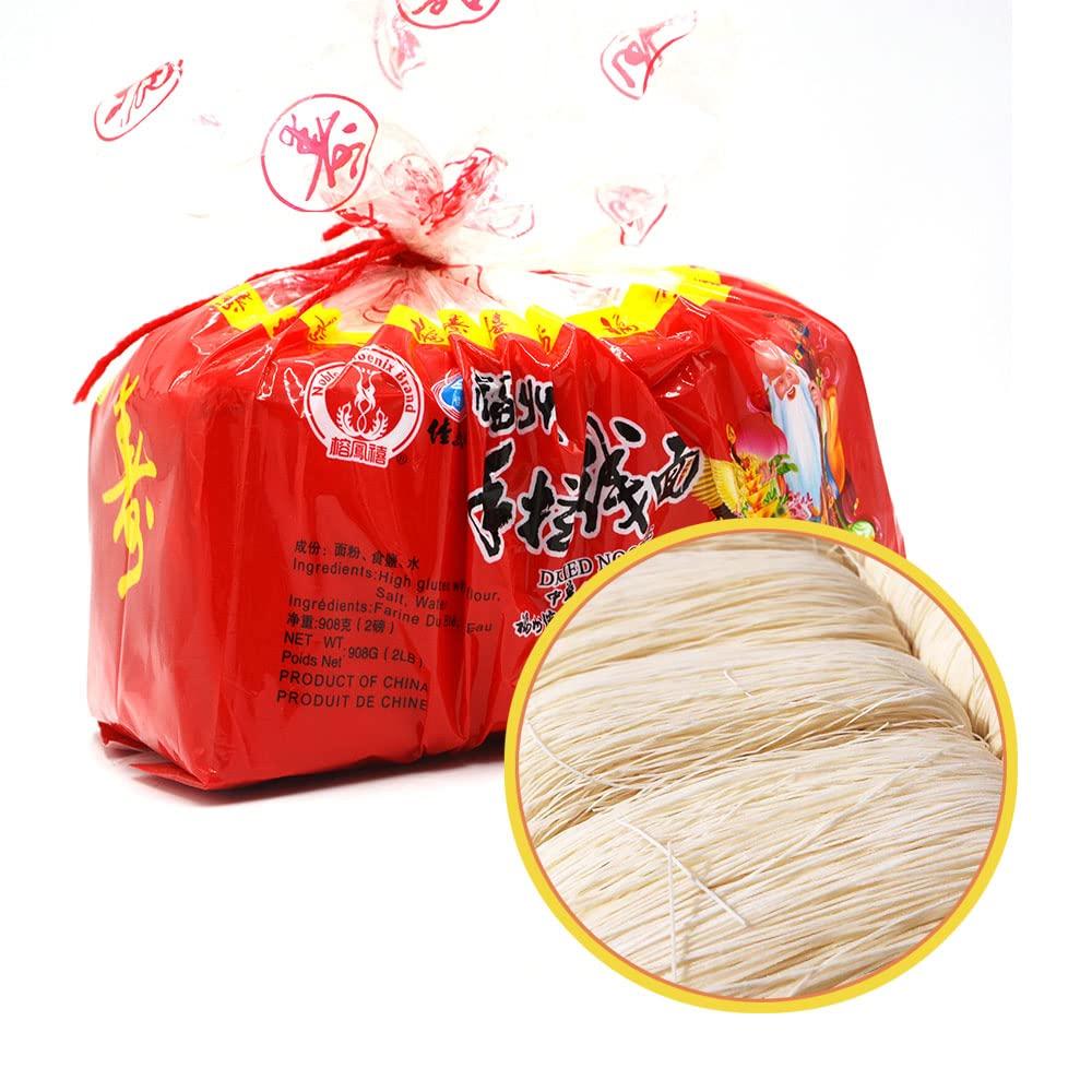 NOBLE PHOENIX BRAND Dry Noodle, Thin Organic ramen Noodles Low Calorie Asian Noodles for Healthy Noodle Dishes 2 lb (908g)
