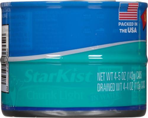 StarKist StarKist Chunk Light Tuna in Water, 5 oz (4 Pack) Canned Tuna Fish, Wild Caught, Gluten Free, Ready to Eat, Perfect for Salads, Keto Meals and Snacks, with 20g Protein & 90 Calories Per Serving