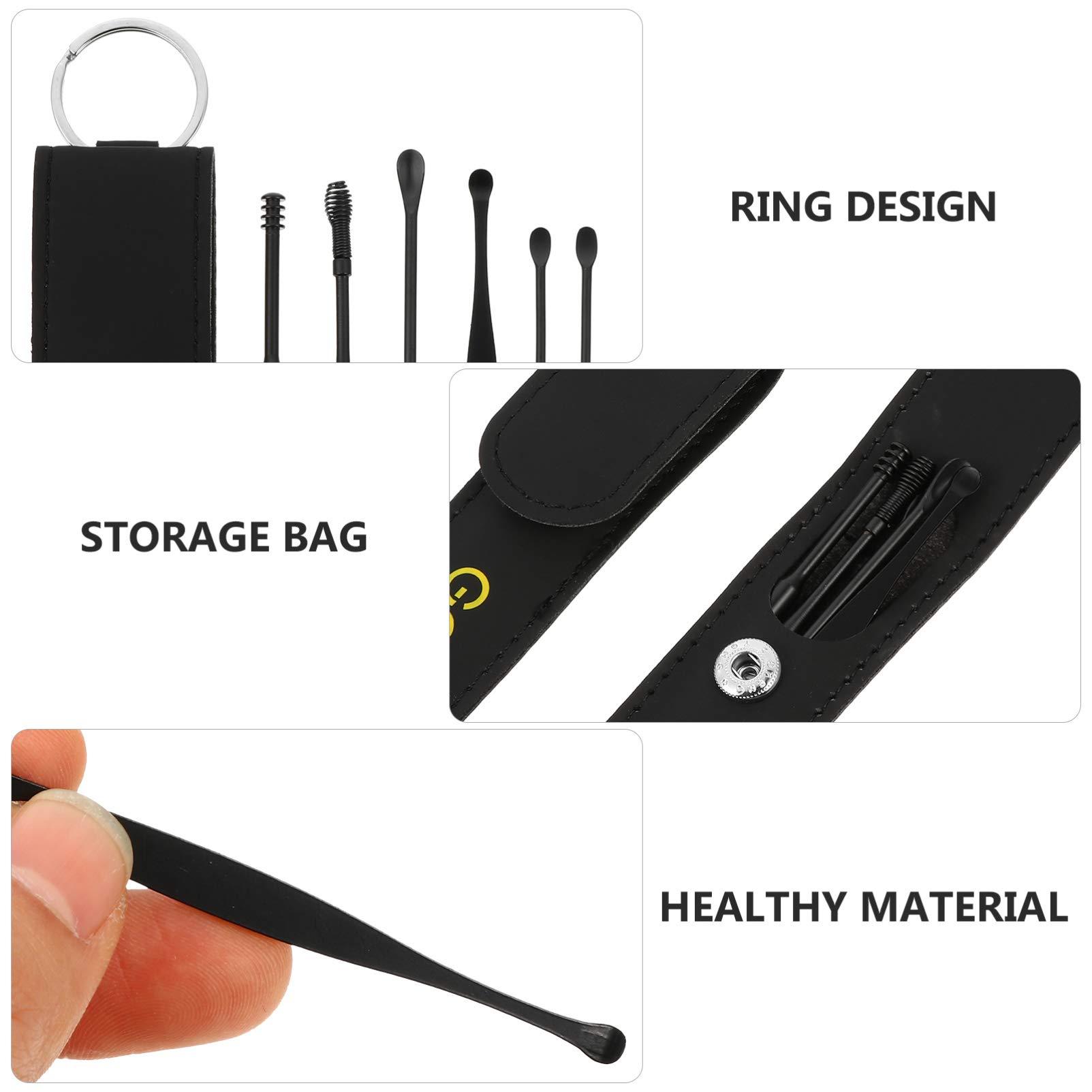 Healifty 2 Sets Ear Picking Tool Stainless Steel Ear Spoon Ear Picks Spiral Ear Clean Tool Ear Wax Picker Ear Wax Removal Tool Ear Cleaner Kit Ear Wax Cleaner Stainless Steel Earpick