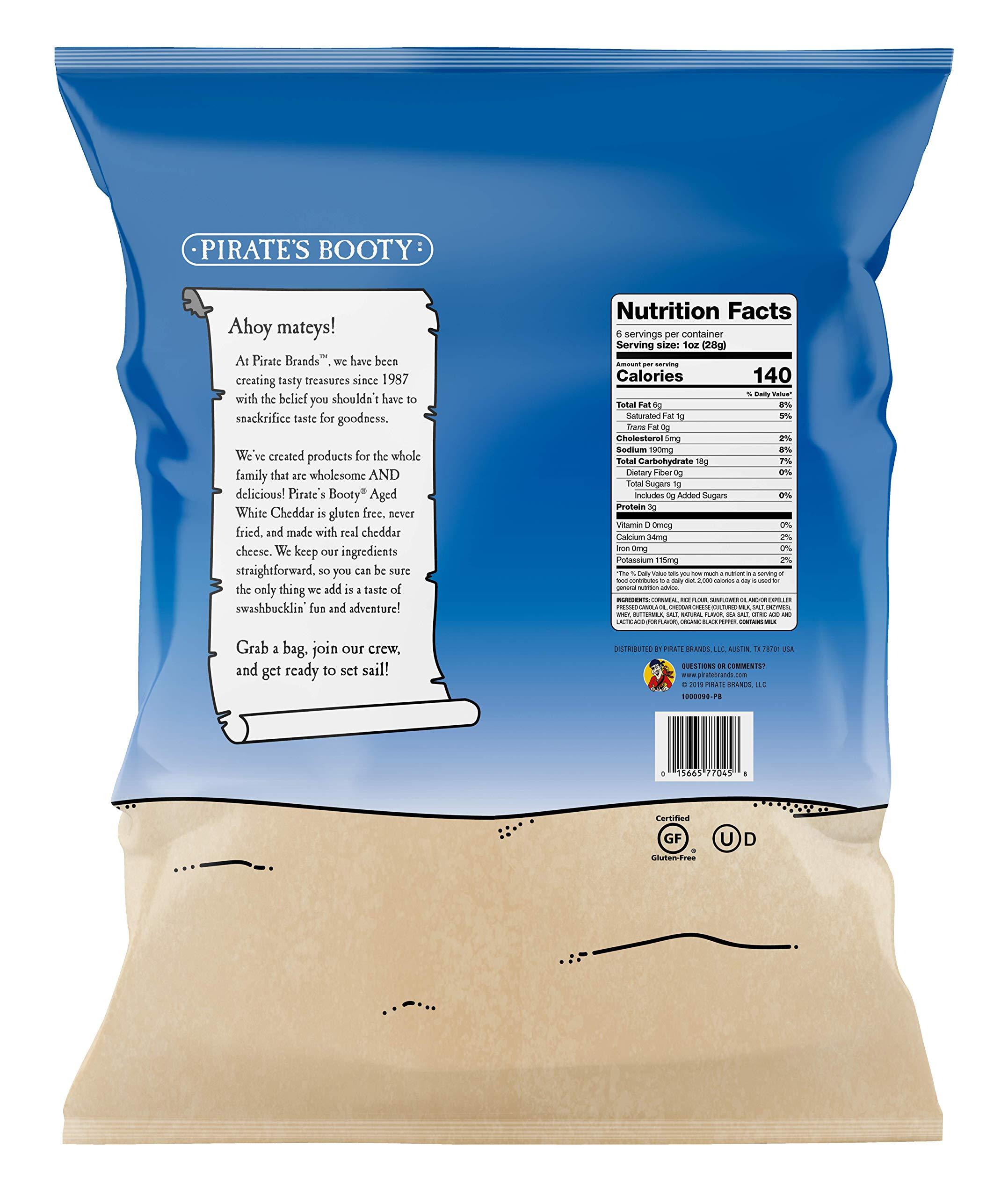 Pirate\'s Booty Pirate\'s Booty Snack Puffs, Aged White Cheddar 1oz (Pack of 6)