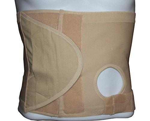Safe n' Simple Safe n' Simple Unisex Ostomy Hernia Support Belt with Adjustable Hole, Stoma Hernia Belt, Left Hole, 10.25", Beige, X-Small
