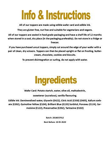 Cian's Cupcake Toppers Ltd Unicorn 8th Birthday Edible Cupcake Toppers - Stand Up Wafer Cake Decorations (Pack of 24)