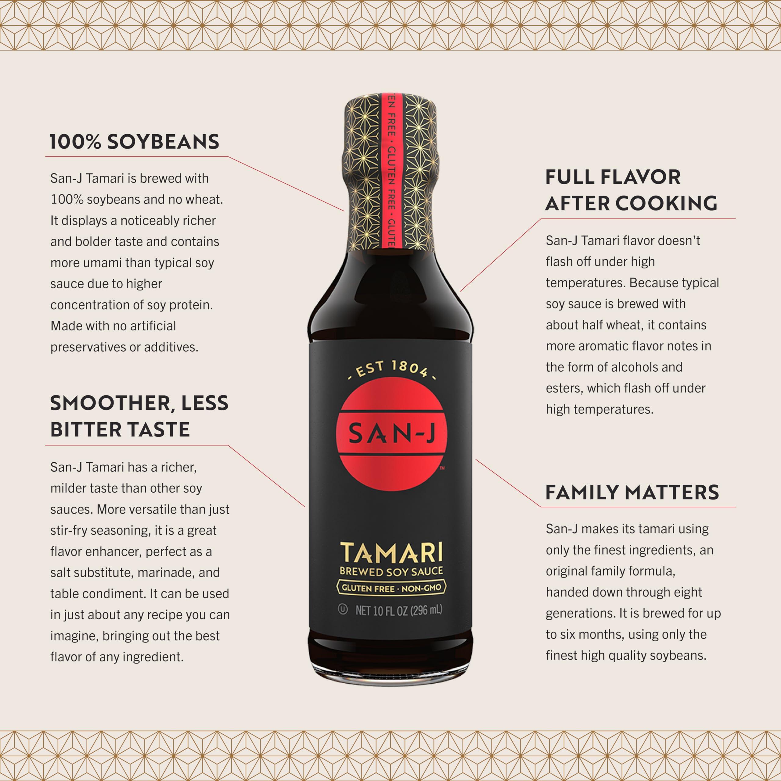 San-J San-J - Gluten Free Tamari Soy Sauce - Specially Brewed - Made with 100% Soy - 64 oz. Container - 2 Pack