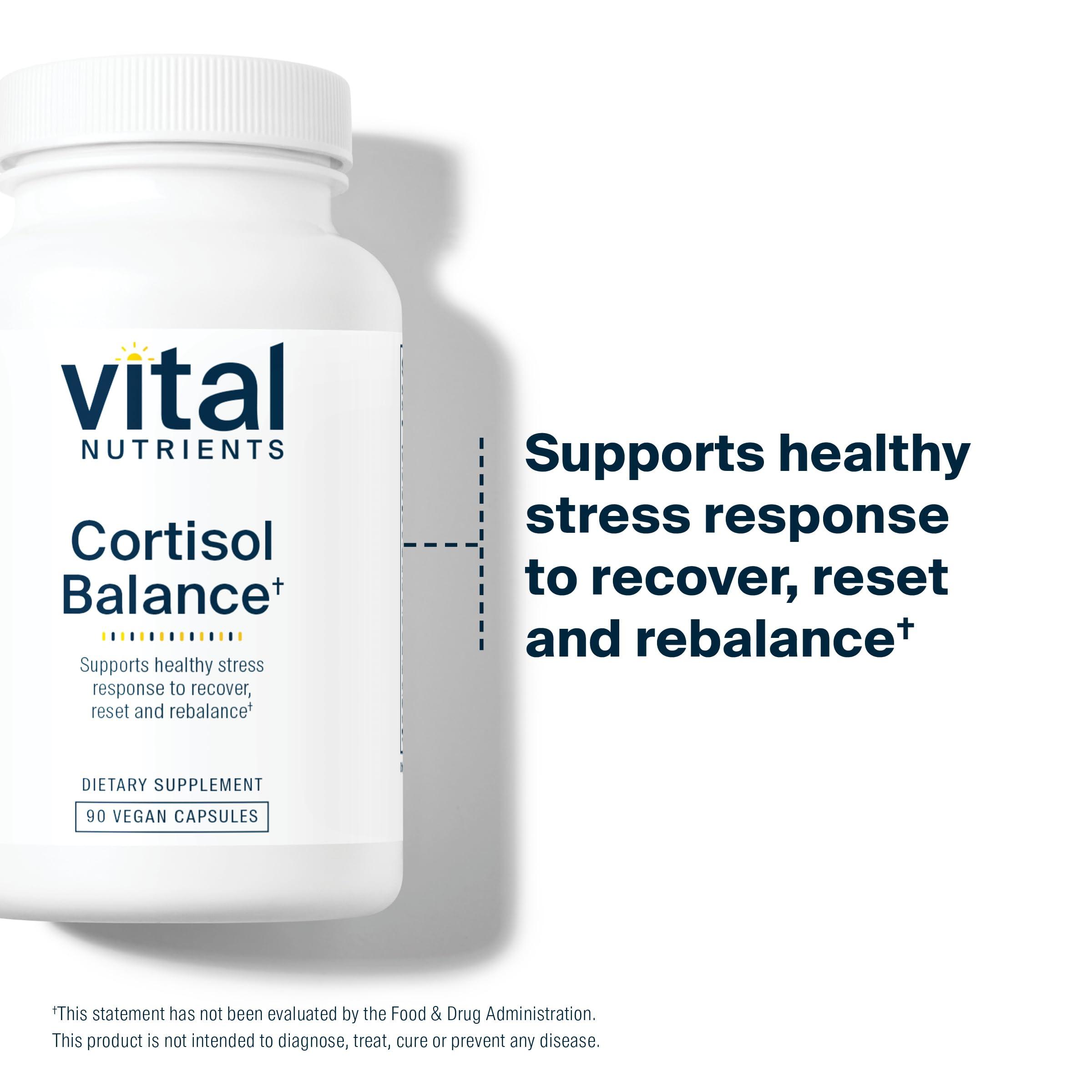 Vital Nutrients Vital Nutrients Cortisol Balance | Vegan Stress Relief Supplement | Cortisol Manager Supports Energy & Stress Levels | Ashwagandha & Magnesium for Relaxation | Gluten, Dairy, Soy Free | 90 Capsules