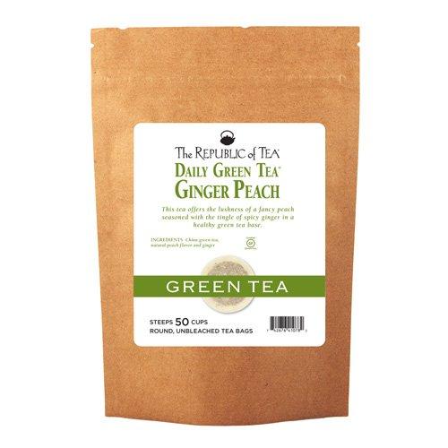The Republic of Tea The Republic of Tea Ginger Peach Green Tea, 50 Tea Bags, Ripe Peach Spicy Ginger Gourmet Green Tea