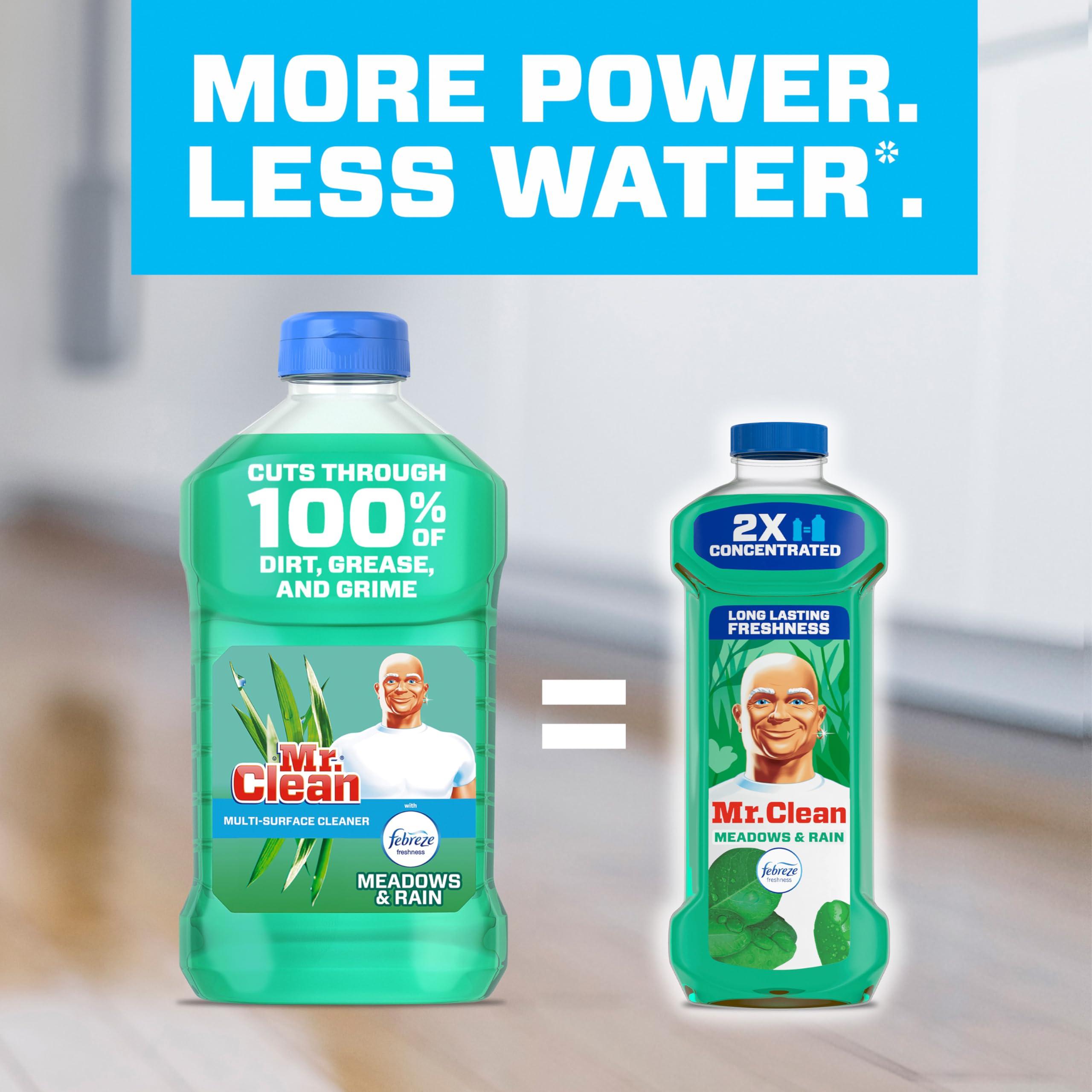 Mr. Clean Mr. Clean 2X Concentrated Multi Surface Cleaner with Febreze Meadows & Rain Scent, All Purpose Cleaner, 41 fl oz (Pack of 2)