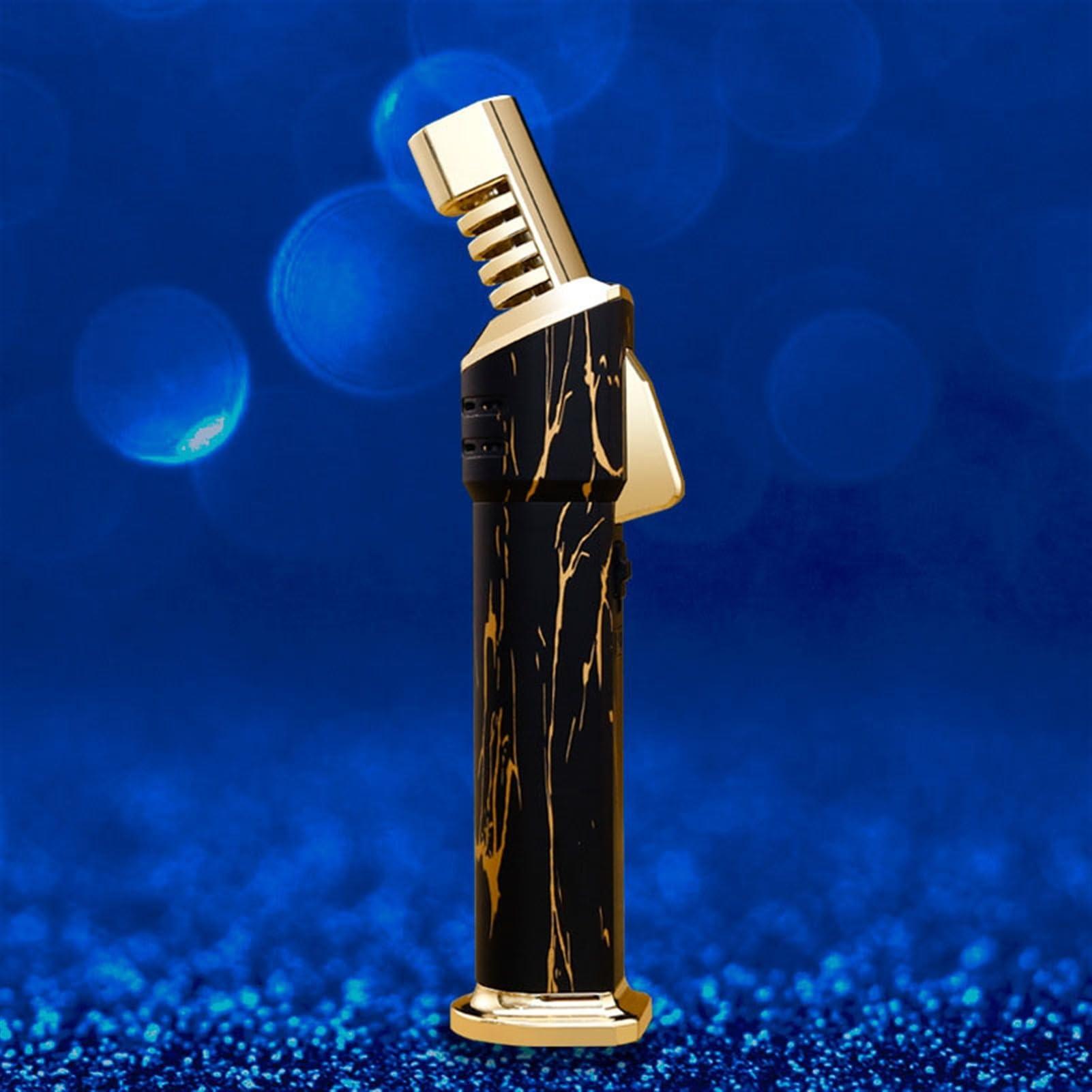 nopqwz Metal Windproof Lighter, Butane Gas Lighter, Adjustable Flame Lighter, Suitable for Outdoor, Camping and Other Scenes(Black1)