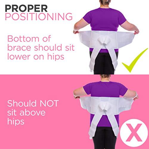 BraceAbility BraceAbility Women's Back Brace for Female Lower Back Pain - Lightweight Soft White Elastic Lumbar Compression Support Belt is Discreet Under Clothes for Ladies, Nurses, Walking (L)