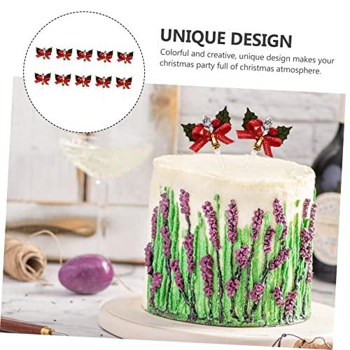 Gadpiparty Gadpiparty 20 Pcs Leaves Cupcake Toppers Christmas Cake Picks Wedding Cakes Toppers Christmas Paper Cake Decoration Dessert Topper Wedding Decor Christmas Cake Decorations Elder Food Bust