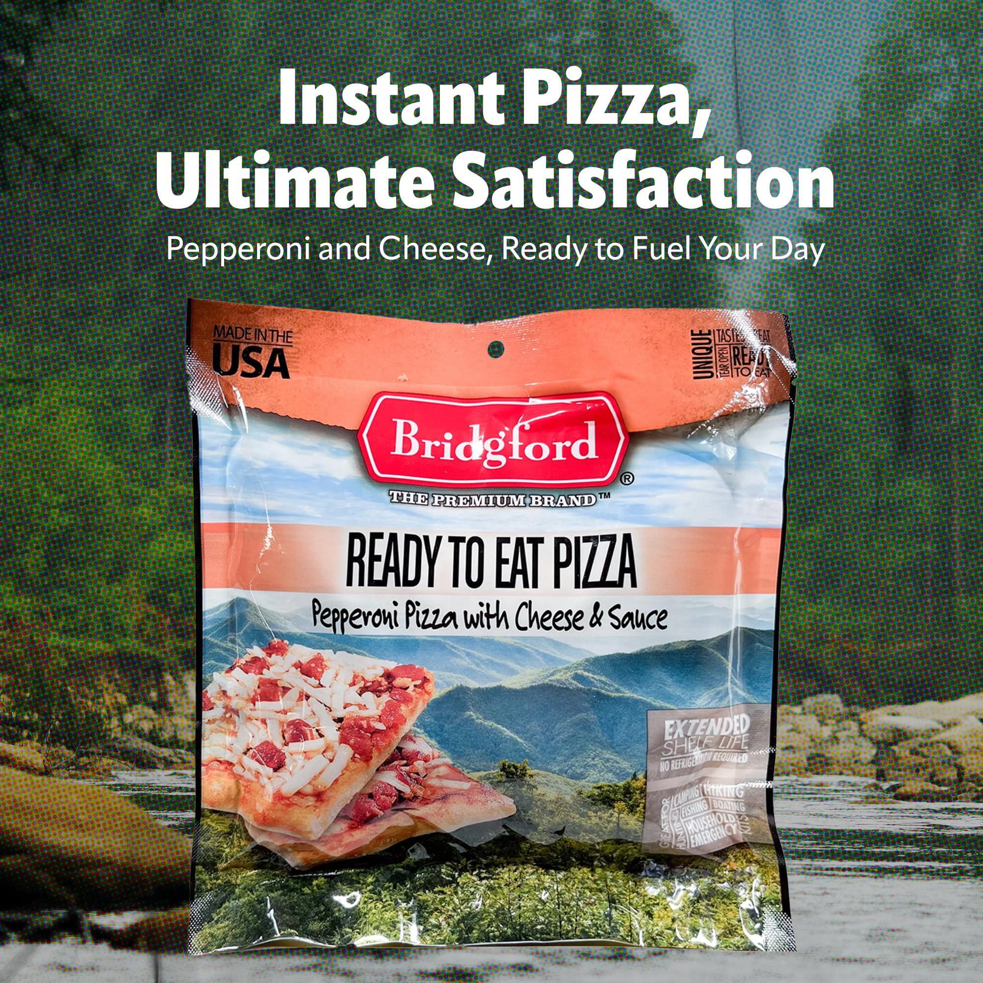 Bridgeford Bridgford MRE Pepperoni Pizza Slice With Cheese MRE Survival Food - 3 Pack - No Refrigeration Needed and Long Shelf Life MRE Meals - High-Protein Military MRE for Emergency Preparedness
