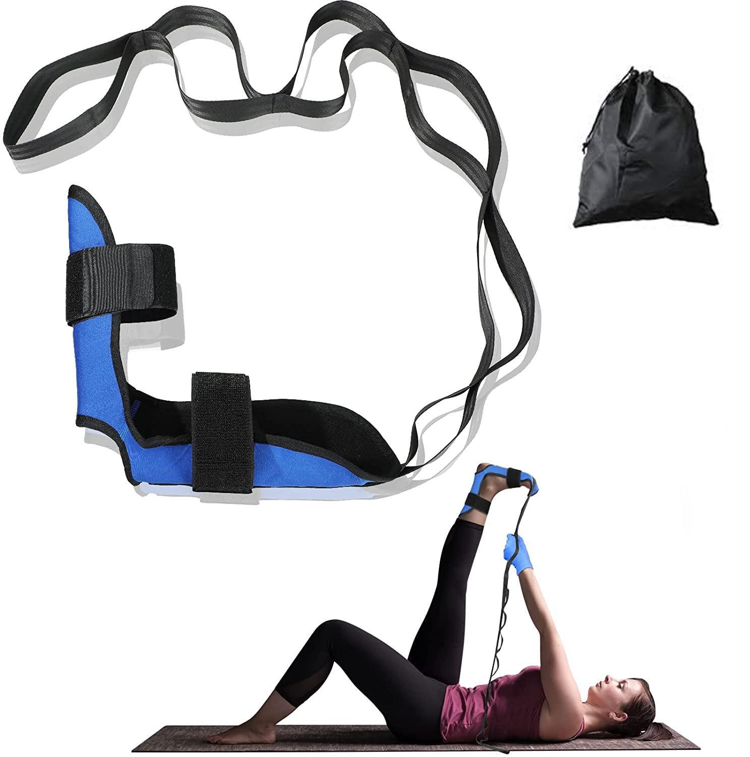 Xemz Foot and Calf Stretcher for Plantar Fasciitis, Achilles Tendonitis, Heel Spurs and Foot Drop, Improve Muscle Strength Relief Foot Pain Leg Stretcher Yoga Stretching Strap for Thigh Calf and Hamstring