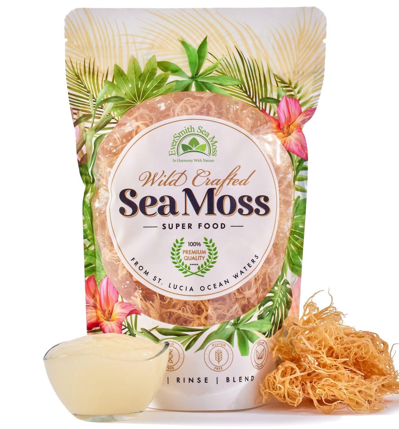 EverSmith Organics EverSmith Organics Irish Sea Moss | Makes 160oz of Gel | Gold Sea Moss | Sea Moss from St. Lucia | Seamoss Raw Superfood | Dried Sea Moss | Wildcrafted Sea Moss (2 OZ Bag)