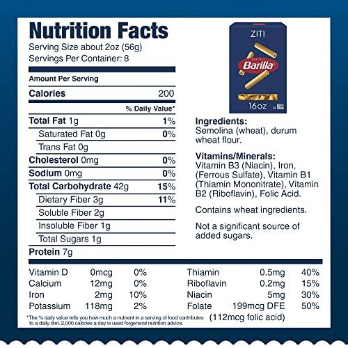 Barilla Barilla Ziti Pasta, 16 oz. Boxes (Pack of 12) - Non-GMO Pasta Made with Durum Wheat Semolina - Kosher Certified Pasta