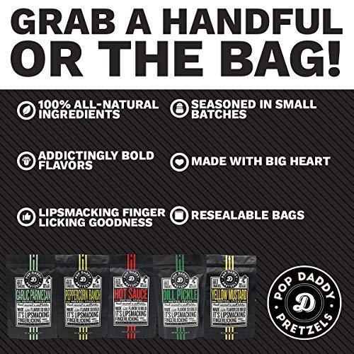 POP DADDY ·POPCORN· Pop Daddy Flavored Pretzels Sticks | Hot Sauce Flavor | 3oz Healthy Gourmet Pretzels Snacks | 15 Pack