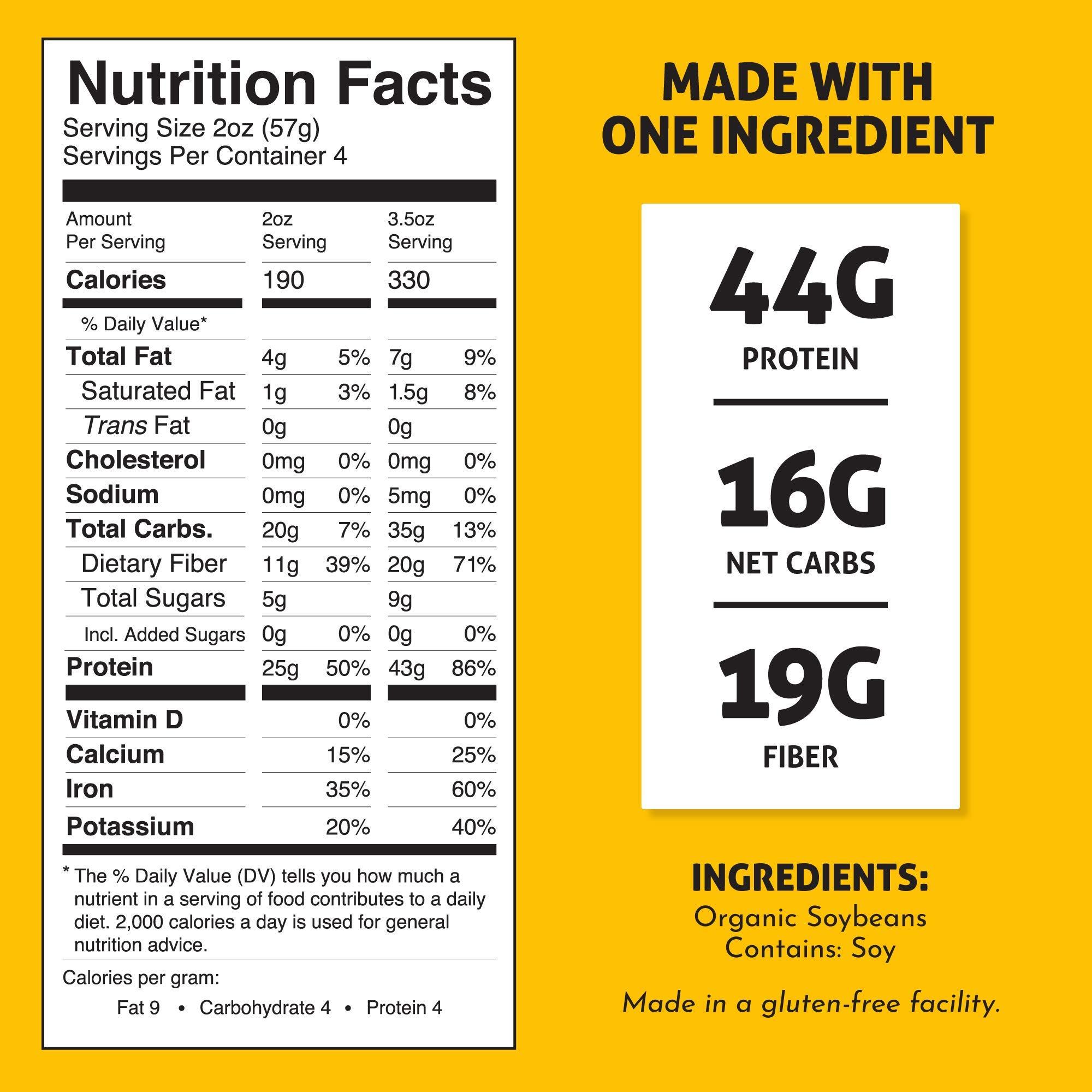 The Only Bean The Only Bean - Organic Soy Bean Spaghetti Pasta - High Protein, Keto Friendly, Gluten-Free, Vegan, Non-GMO, Kosher, Low Carb, Plant-Based Bean Noodles - 8 oz (1 Pack)