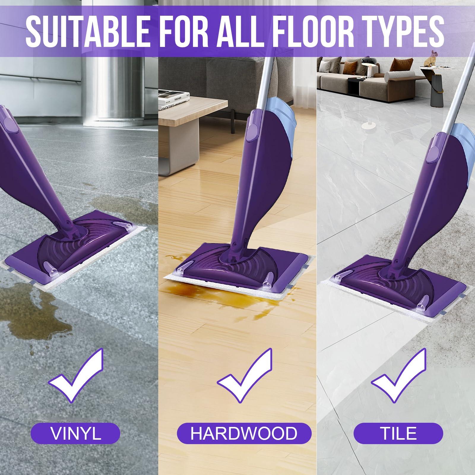 YHOVID Mopping Pad Refill for Wet Jet Mop, Disposable Multi Surface Wetjet Hardwood Floor Cleaner Spray Mop Pads Refills, Thickness & Absorbent (60)