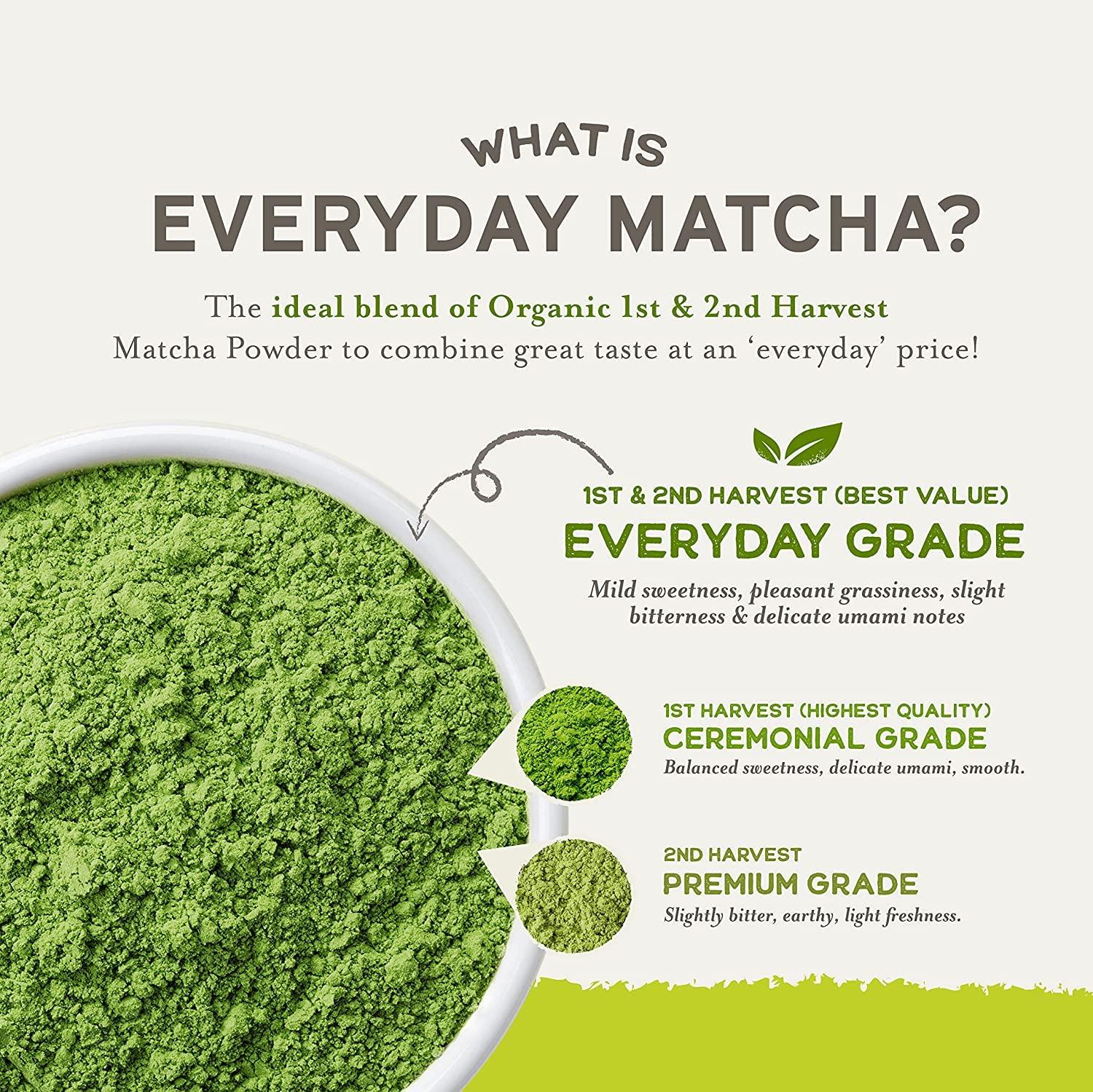 21 Sencha Eveyrday Natural USDA Organic Matcha Green Tea Powder Rich Antioxidant Revitalizing Body Helathy Gluten Free Product 100% Vegan Diet - 12oz (Pack of 1)