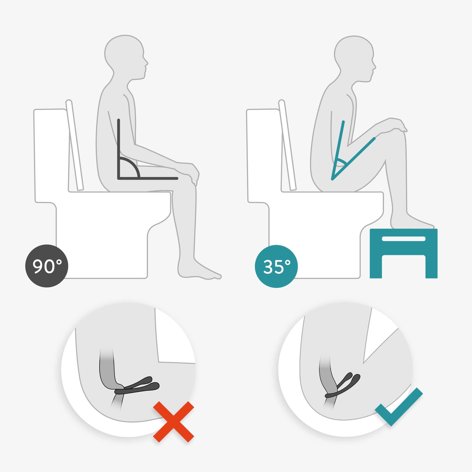 Navaris Navaris Toilet Stool for Adults - Squatting Adult Step Footstool for Use on Bathroom Toilet - Bamboo Step for Toilet Squat Position