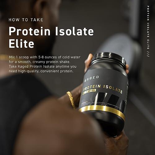 Kaged Kaged Protein Powder Elite: 100% Isolate Blend Whey, Casein, and Milk Protein Blend for Recovery and Muscle Building | Chocolate | 2lbs