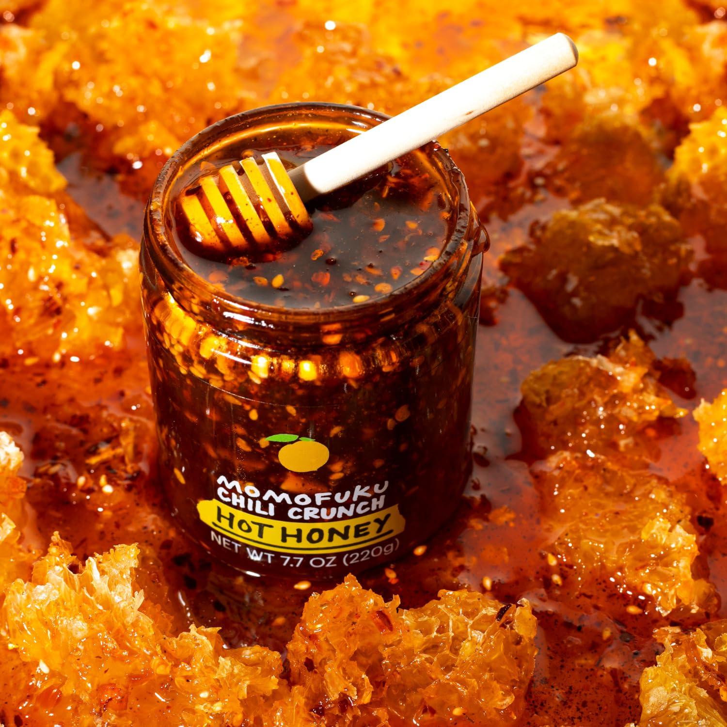 MOMOFUKU Momofuku Hot Honey Chili Crunch by David Chang 5.5 oz, Oil with Premium Wildflower Honey, Garlic and Shallots, Chili Crisp for Cooking, as Sauce or Topping