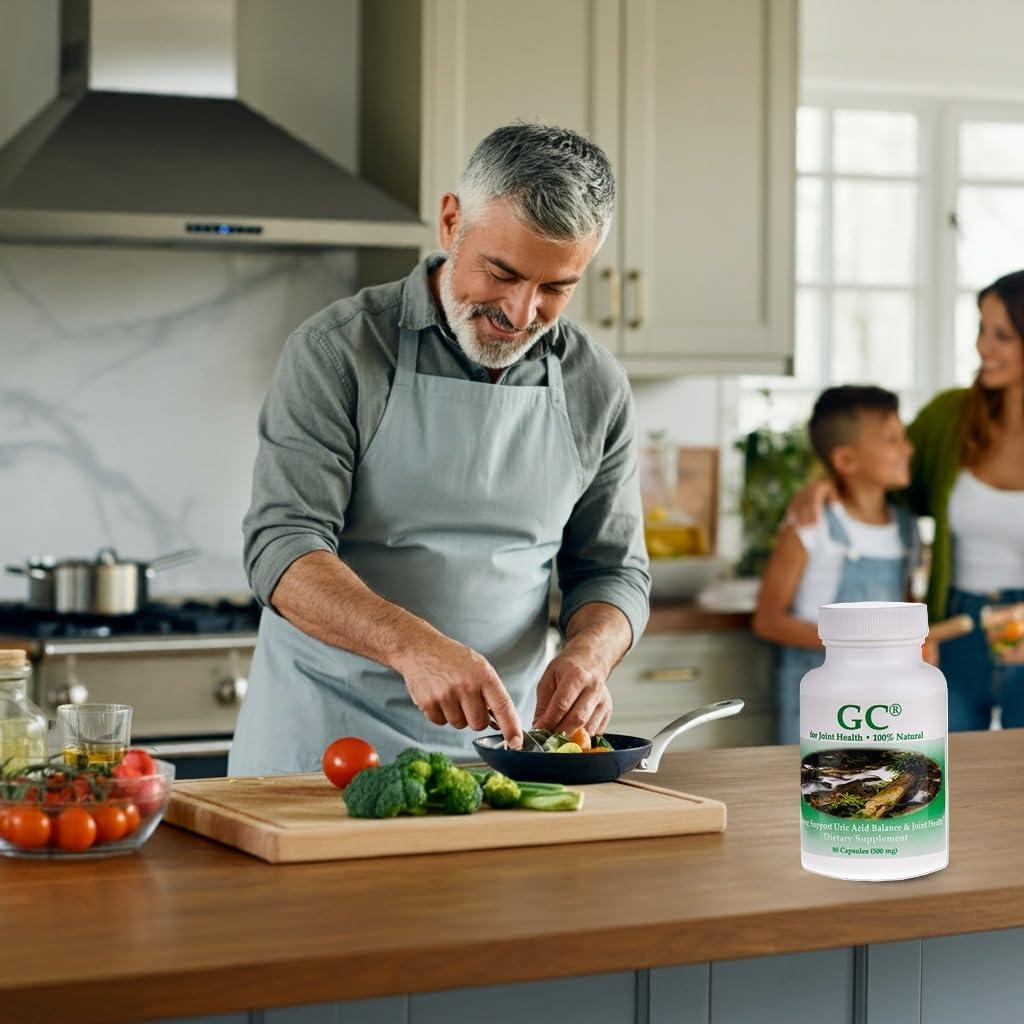 Alternative Health Research LLC GC GoutCare: Uric Acid Control | Uric Acid Prevention | Joint Health Supplement | Joint Relief | with Turmeric, Celery Seed Extract, Milk Thistle and More | 90 Capsules per Bottle | Non-GMO