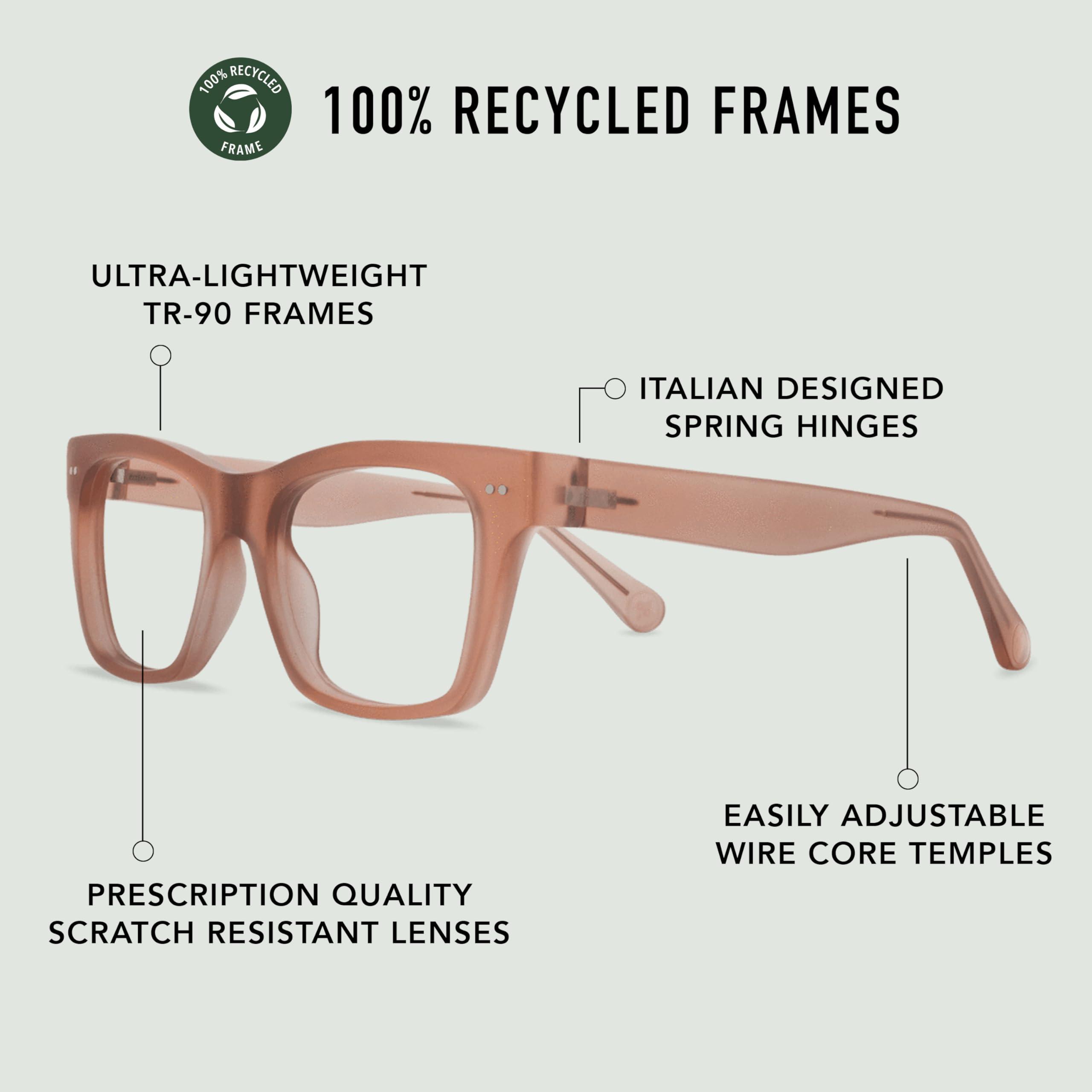 LOOK OPTIC LOOK OPTIC Cosmo Reader - Stylish Unisex Ultra-lightweight Reading Glasses with Scratch-Resistant, Prescription-Quality Lenses (Full Magnification - Not Progressives) 2.50, Champagne