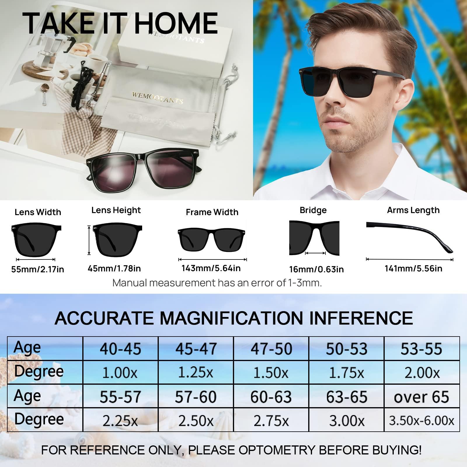 WEMOOTANTS WEMOOTANTS Reading Sunglasses 3.50 for Men Big Sun Readers With Durable Spring Hinges 1.0 1.25 1.5 1.75 2.0 2.25 2.5 2.75 3.0 3.5 4.0 Outdoor UV Protection Comfortable Fit (Black 350)