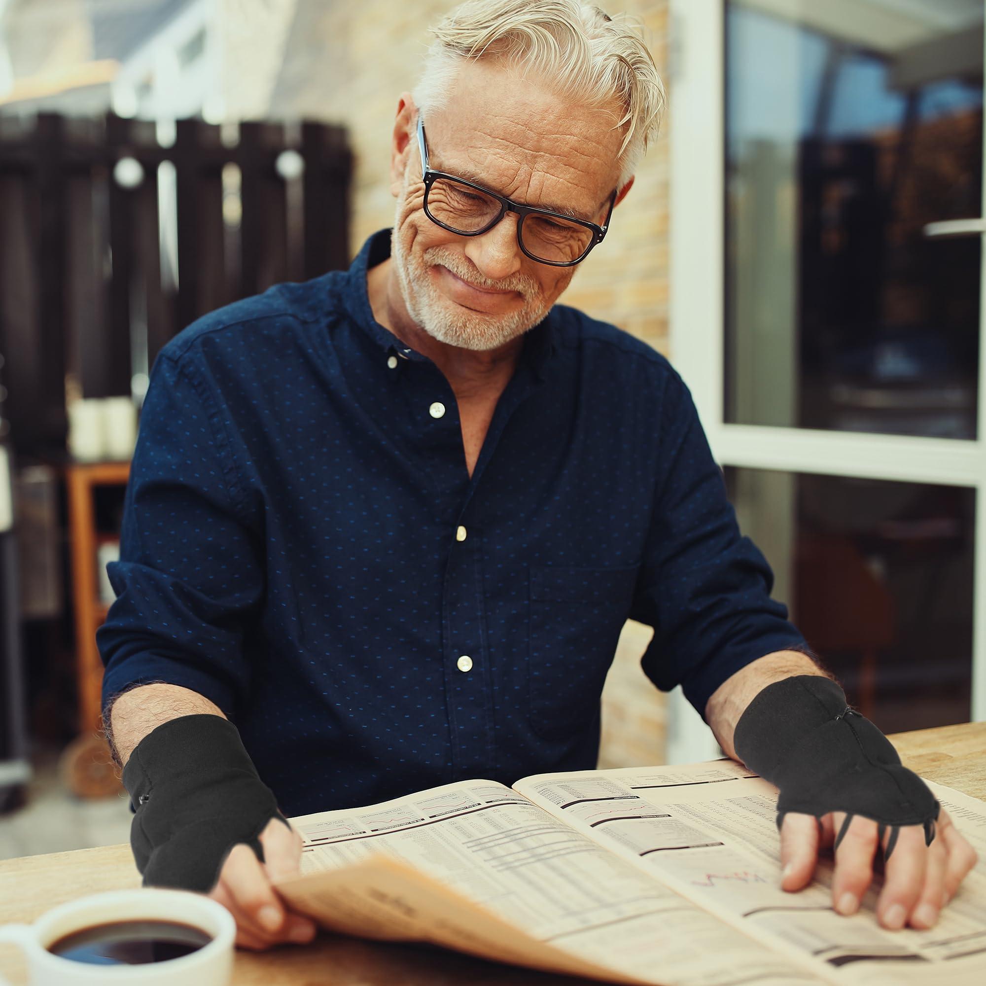 Flyangle Flyangle Adjustable Weighted Gloves for Hand Tremors, Adjustable Hand Stability Aid for Parkinson\'s Patients, Steel Weight Gloves for Enhanced Stability (2PK, Size L)