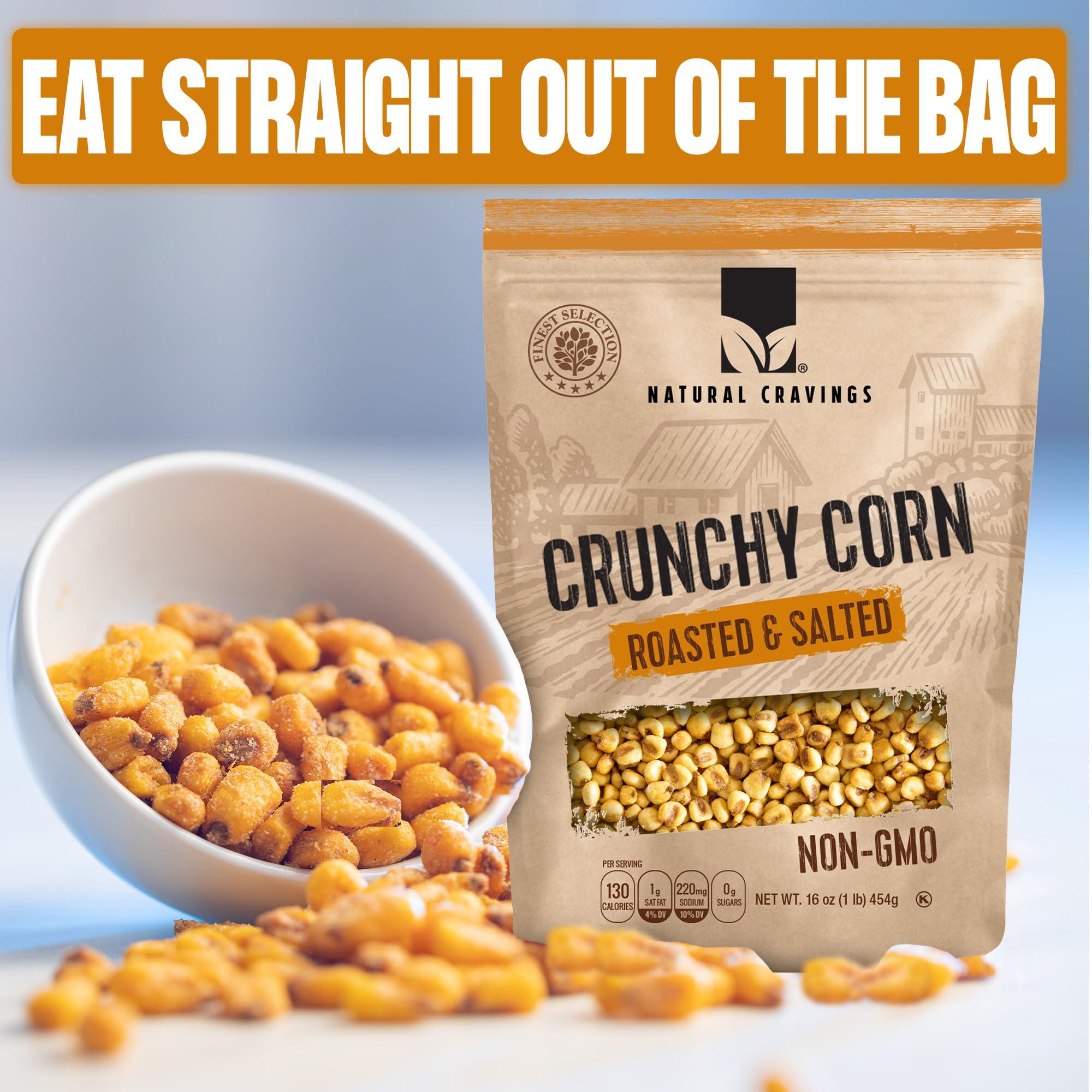 Natural Cravings Natural Craving Toastad Corn Nuts, Roasted & Salted Original Flavor, Non-GMO (All Natural Ingredients) Guilt-Free snacking Toasted Corn Kernels in Reseable Bag - Crunchy Snack (Corn Nuts x2)