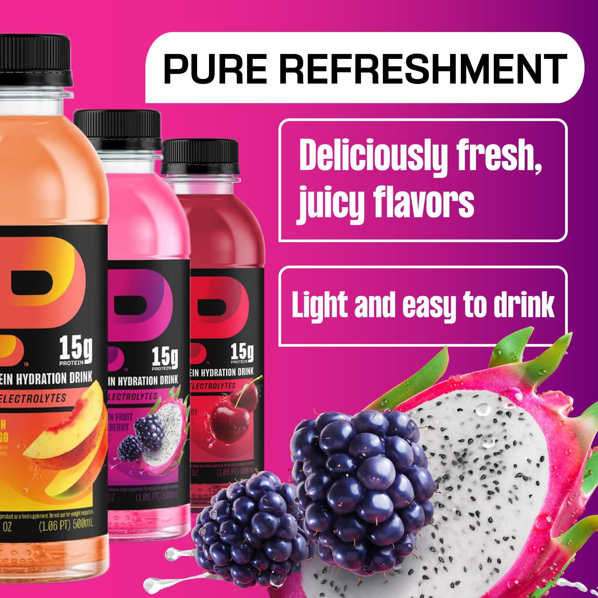 Protein2o Protein2o Hydration Drink - 2-in-1 Liquid Clear Whey Protein Isolate and Electrolyte Drink - 15g Protein, Vitamins B5, B6 - Post-Workout Recovery - 16.9 Fl Oz - 12 Count Flavor Fusion Variety Pack