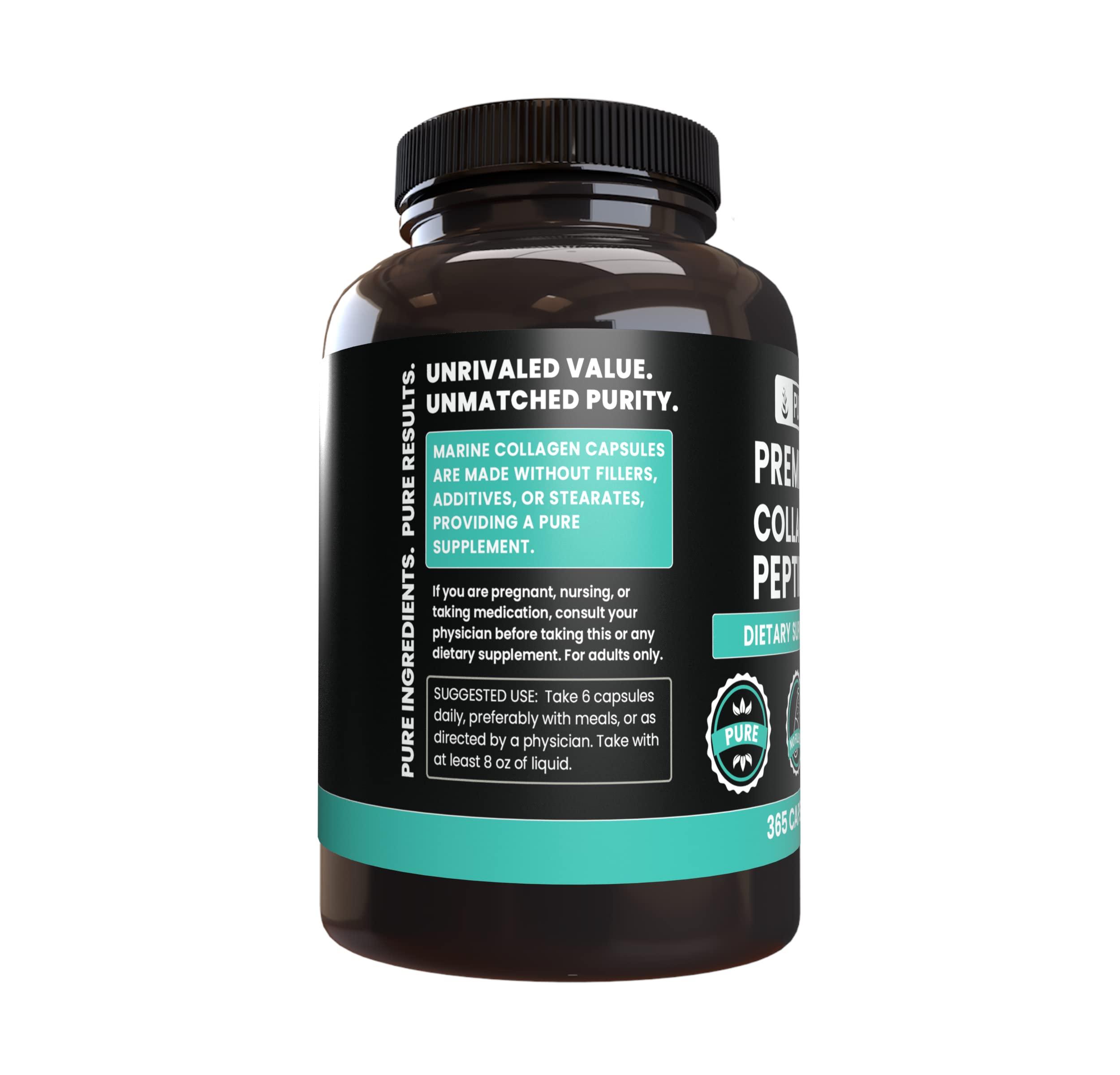 PURE ORIGINAL INGREDIENTS PURE ORIGINAL INGREDIENTS Marine Collagen (365 Capsules) No Magnesium Or Rice Fillers, Always Pure, Lab Verified