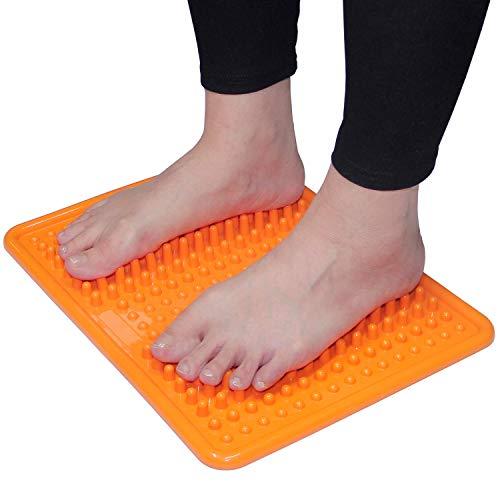 GuanZo Foot Massager Mat, Acupressure Relaxation Reflexology Mat for Plantar Fasciitis, Heel, Arch Pain & Stress (Orange)