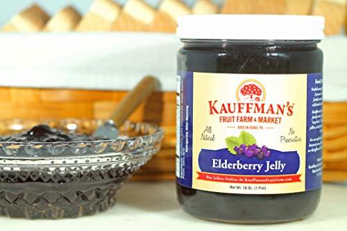 Kauffman's Fruit Farm Kauffman's All-Natural Elderberry Jelly, 18 Oz. Jar (Pack of 2)