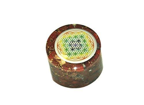 Jet International Crystal Exquisite Red Jasper Flower of Life Orgone Tower Buster Piezo Electric Generator Frequency Ions Tested Cloud Chem Buster