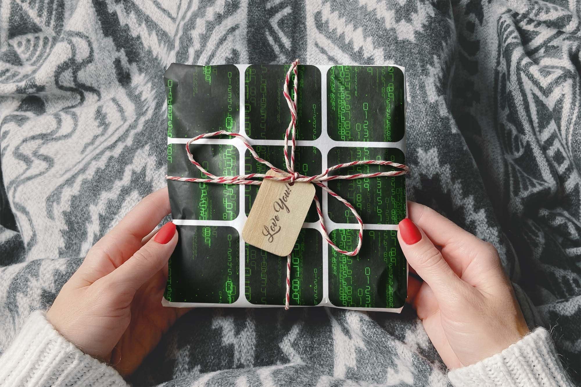 Generic Computer Binary Code Premium Wrapping Paper Roll Gift Wrap Sheet for Christmas Presents Birthday Party Decorations (12 foot x 30 inch roll)